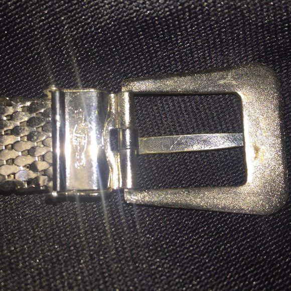 Vintage Whiting & Davis Silver Mesh Belt 70s Disco Glam Adjustable 24-28 main image 4